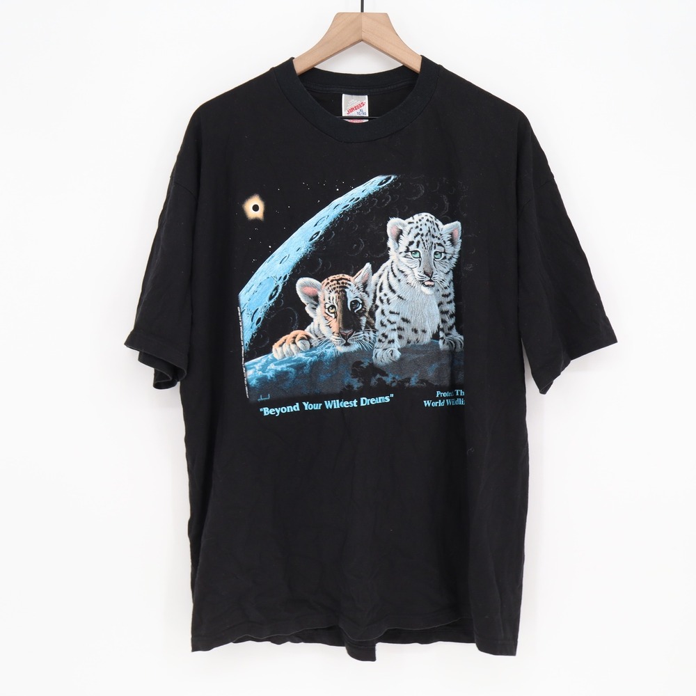 Jerzees T-Shirt Mens XL Beyond Your Wildest Dreams Black Wildlife Graphic EX